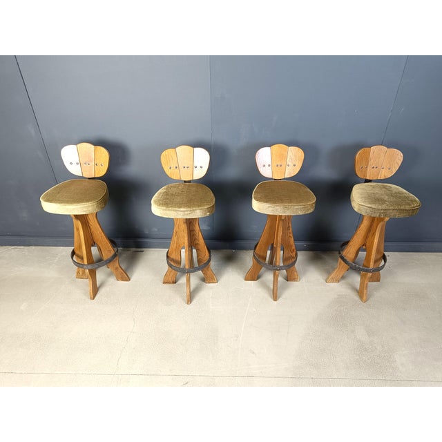 Vintage Brutalist Bar Stools, 1960s, Set of 4 For Sale - Image 14 of 14