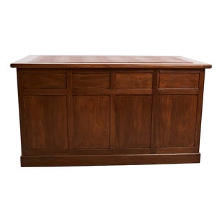Nine-Drawer Desk with Genuine Leather Top For Sale