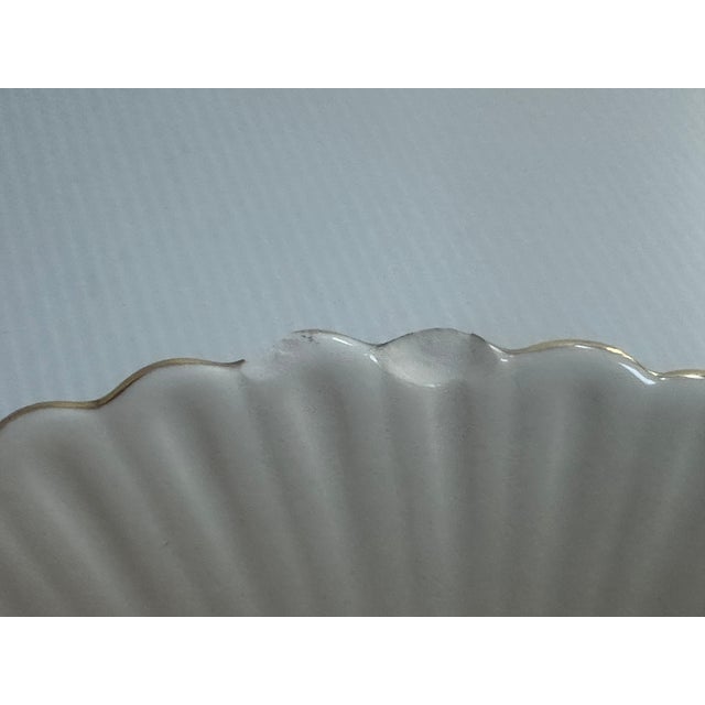 Vintage Shelley England Dainty Regency Pedestal Compote/Cake White With Gold Trim For Sale - Image 13 of 18