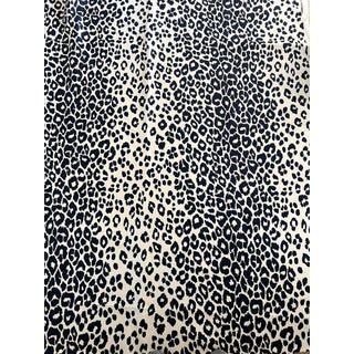 Schumacher Leopard Fabric Blue on White Background 1.75 Yards For Sale