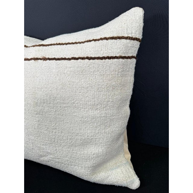 Contemporary Turkish Hemp Pillow Cushion Natural Beige Brown Cushion Cover 20"x20" For Sale - Image 3 of 4