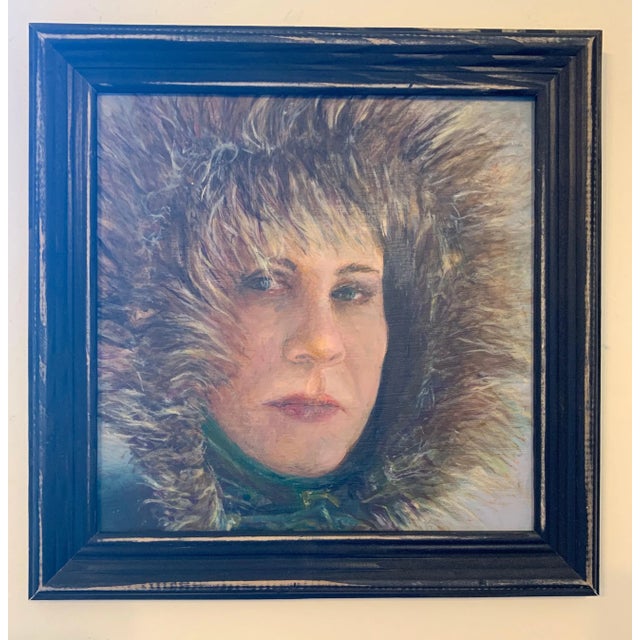 Green "Portrait of an Women”, Contemporary Oil Painting, Framed Arts, by Van Ness For Sale - Image 8 of 9