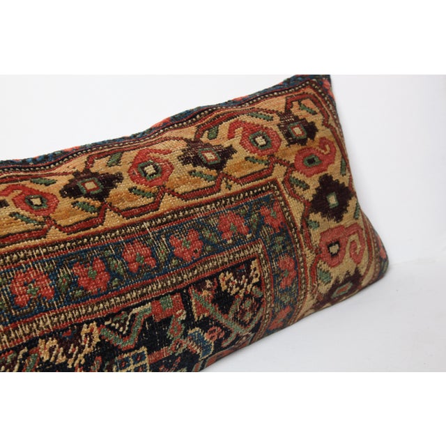 Handwoven Persian Rug Pillow – Antique Tribal Decorative Cushion -16'' X 42'' For Sale - Image 4 of 10