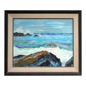 Carmel by the Sea "Near Point" 1969 Seascape T. Brown Monterey