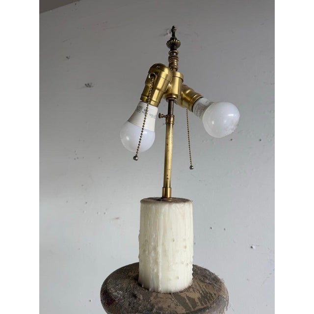 19th Century Italian Baroque Floor Lamp With Distressed Wood Base For Sale - Image 13 of 13