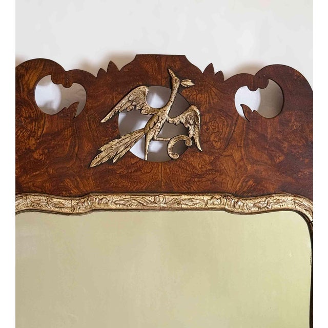 Brown Antique Wall Mirror For Sale - Image 8 of 9