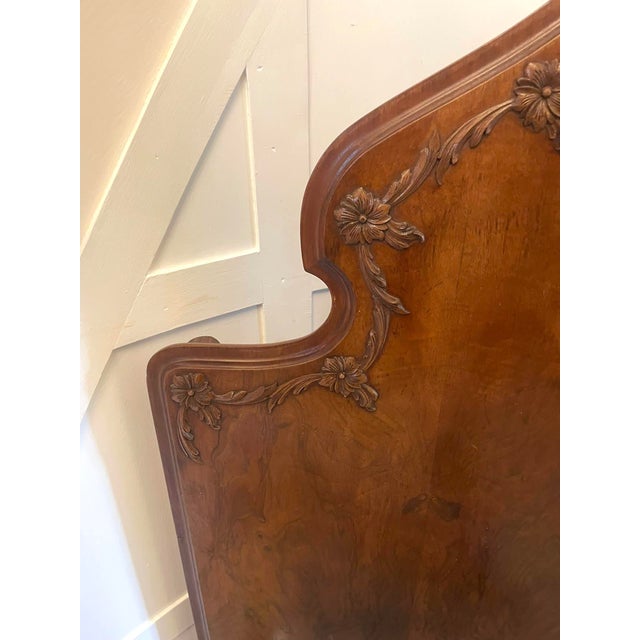 Cream Antique Carved Burr Walnut Single Beds, 1920, Set of 2 For Sale - Image 8 of 18