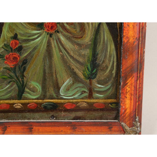Paint Our Lady of the Cave, Oil on Tin, 19th Century For Sale - Image 7 of 10