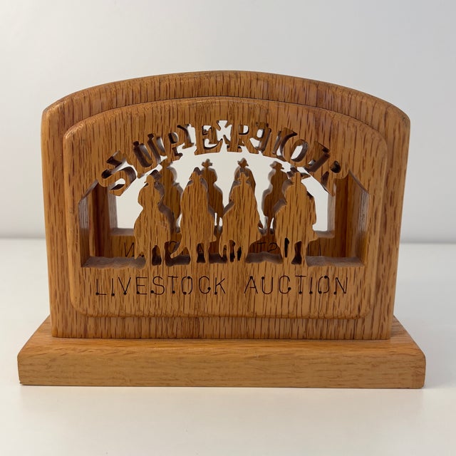 Handmade and a perfect piece of Western Americana from Superior Livestock Auctions of Fort Worth, TX, for your table!...