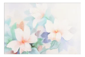 'Hibiscus Abstraction, Cornflower and Ivory', 1970s