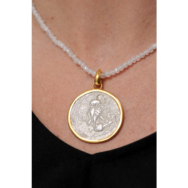 Antique Owl & Head of Athena Tetradrachm Pendant For Sale - Image 11 of 11