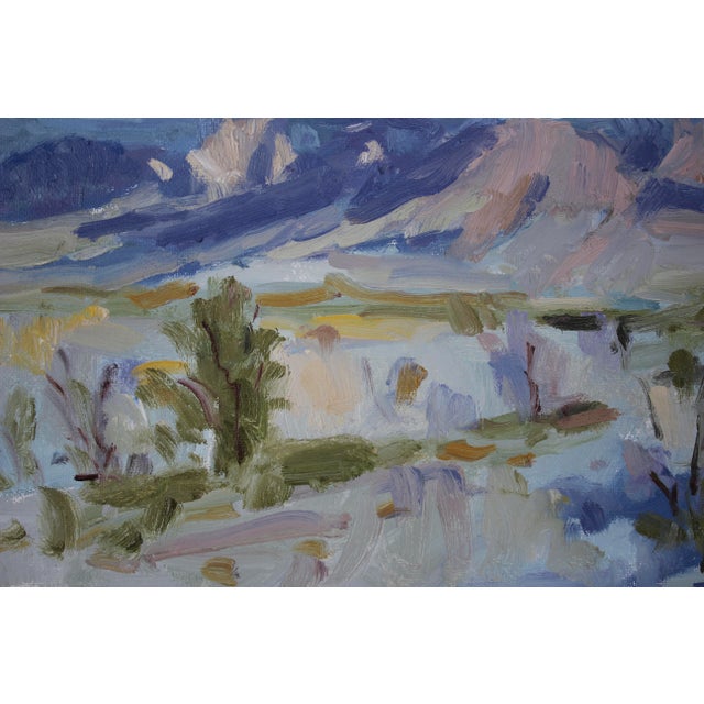 12 x 12 oil on stretched canvas Quiet Places Collection — Contemporary Desert Landscape An original oil on canvas by L...