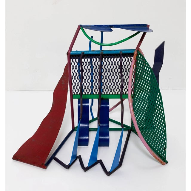 C. 1980s Postmodern Abstract Welded Steel and Enameled Sculpture For Sale - Image 12 of 12
