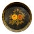 Mid 20th Century Victorian Style Black Lacquer Papier - Mache Tray With Floral Decoration For Sale