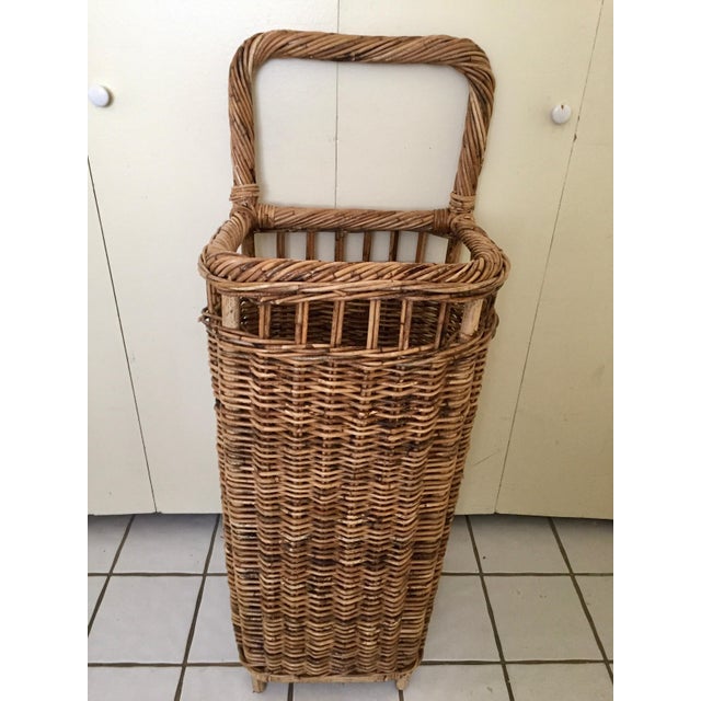 French Market Rolling Wicker Basket Chairish
