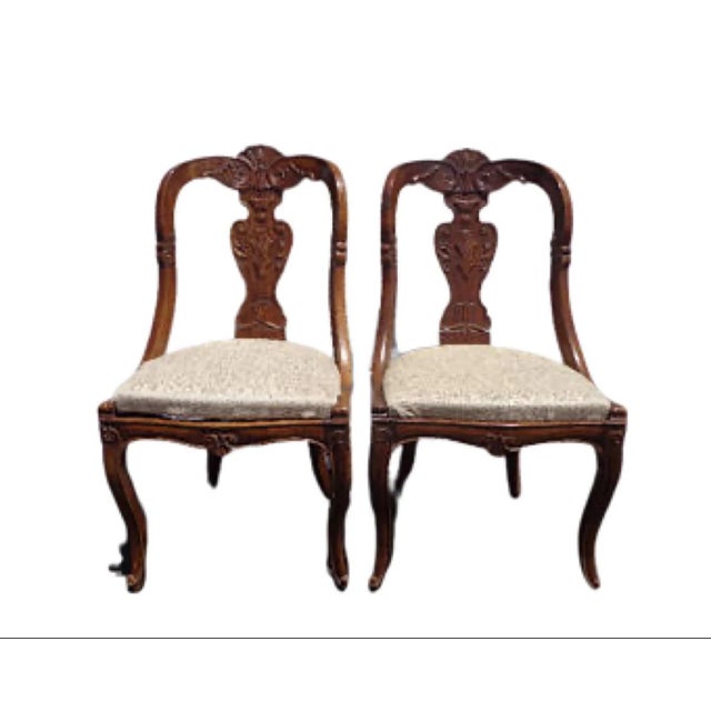 Early 20th Century Antique Italian Empire Neoclassical Decorative Chairs - Set of 2 For Sale In Los Angeles - Image 6 of 6