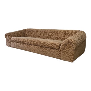 1970s Low Profile Sofa in Patterned Chenille For Sale