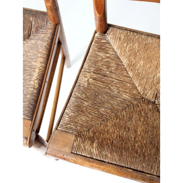 Antique Rush Seat Dining Chairs Set of 6 For Sale - Image 6 of 13