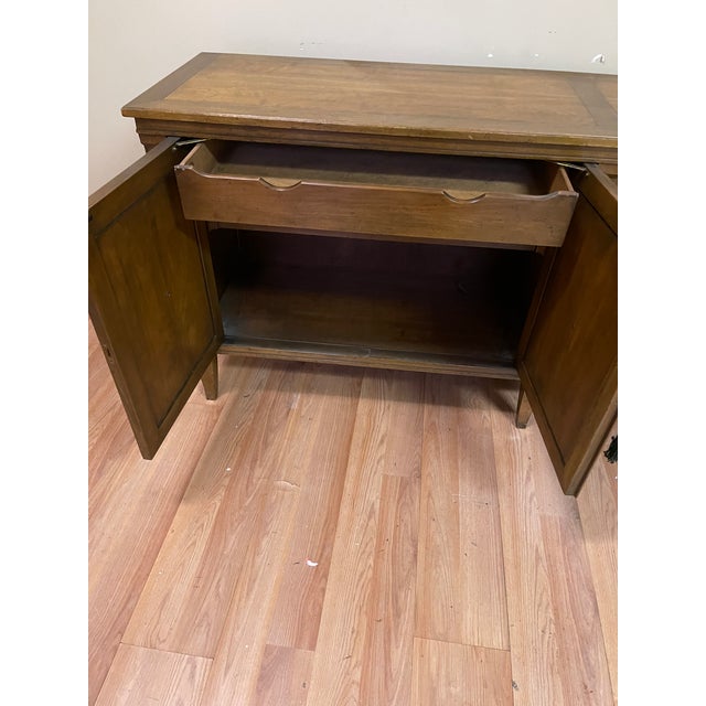 1960s Baker Furniture Walnut Credenza With Brass Pulls For Sale In Philadelphia - Image 6 of 10