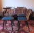 Mid-Century Dining Chairs with Splayed Legs and Petrol Blue Seats, Set of 4 For Sale - Image 10 of 13
