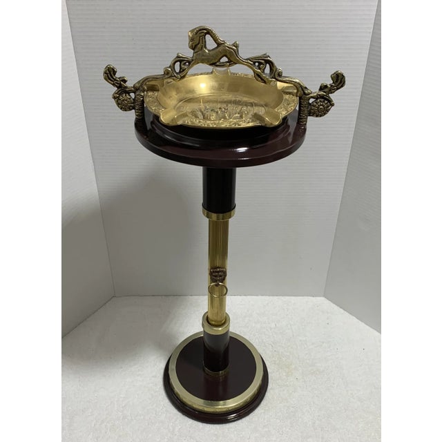 1940’s French Heavy Bronze Ashtray on Stand For Sale - Image 4 of 10