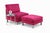 Modern Slipper Lounge Chair With Ottoman in Magenta Velvet Upholstery – Late 20th Century For Sale - Image 9 of 9