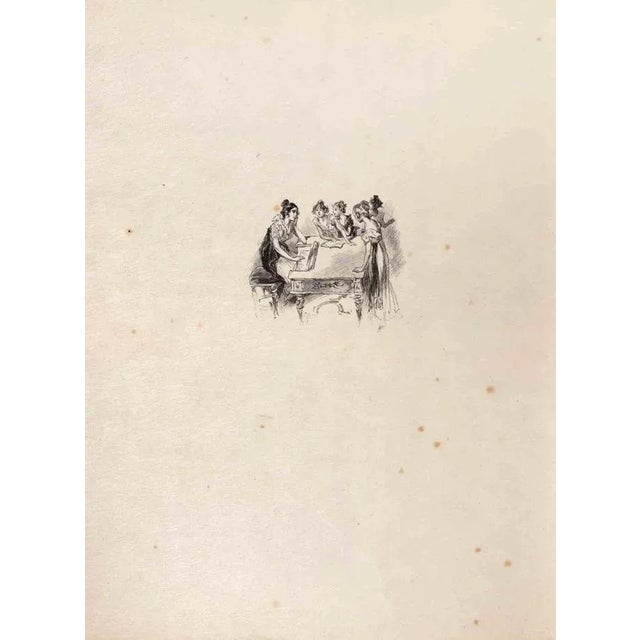 Small tales to my sister is a lithograph on paper realized by hegesippe Moreau in 1838. The artwork is in good condition....