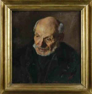 Marcello Dragonetti, Study of Man, Oil on Canvas, Late 19th Century, Framed
