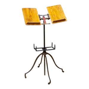 19th C. Cast Iron and Oak Bible or Dictionary Book Stand c.1888-1900