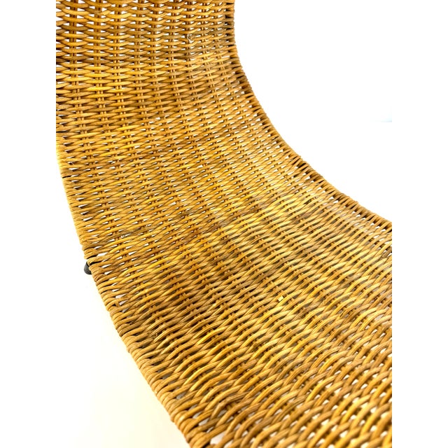 1960s Mid-Century Rattan Firewood Log Basket With Leather Handle For Sale - Image 13 of 14