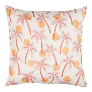 Schumacher Clarabella Palm Indoor/Outdoor Pillow 20" x 20" in Citrus For Sale
