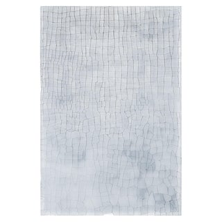Modern Crocodile Design Handmade Silk Rug in Gray Shades by Doris Leslie Blau For Sale