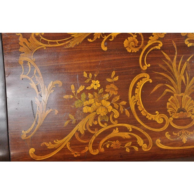 Antique French Louis XV Style Marquetry Inlaid Drop Front Ladies Writing Desk For Sale - Image 13 of 18