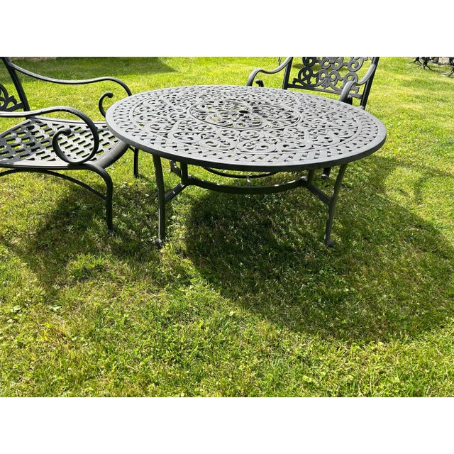 Hanamint Cast Aluminum Patio Table & 3 Chairs For Sale - Image 4 of 8