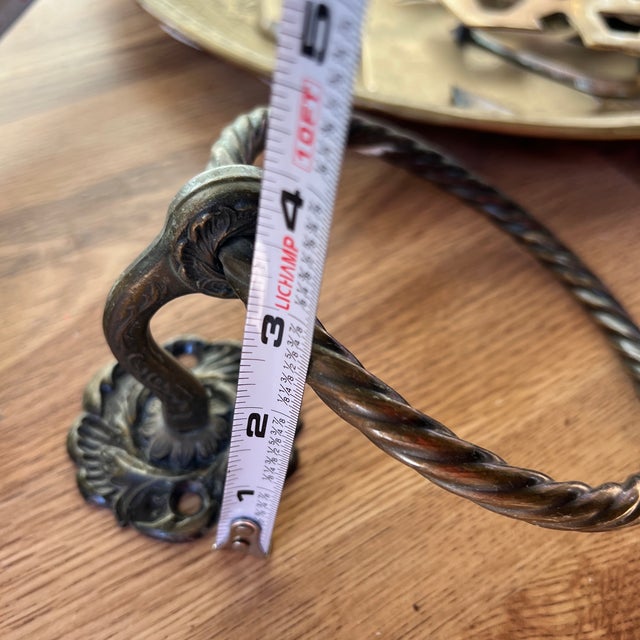 1970s 1970s Pair of Brass Wall Towel Rings For Sale - Image 5 of 5