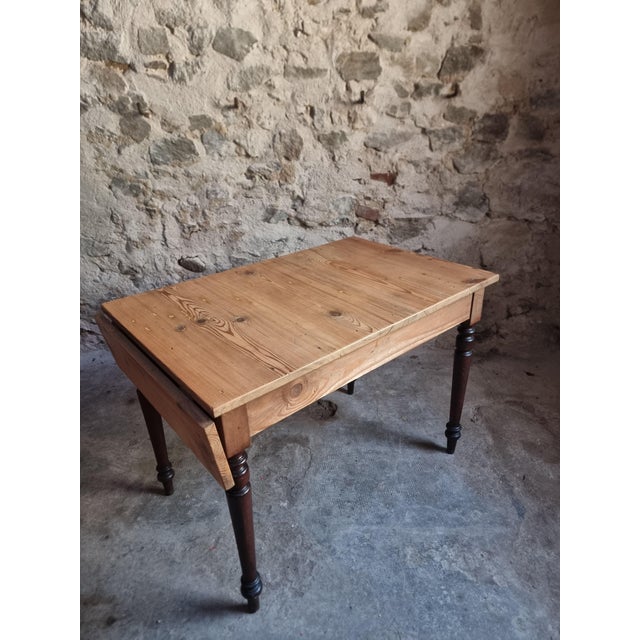 Vintage Pine Table with Extendable Side, 1930s For Sale - Image 14 of 18