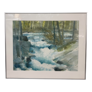 Circa 1983 Larry Welden Russian River Watercolor, Framed