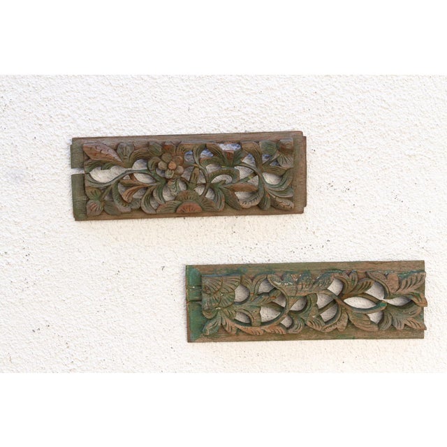 19th Century Set of 2, Forest Green Wall Carvings For Sale - Image 5 of 9