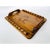 Large handcrafted wooden serving tray featuring a pyrography tall ship at center, strongly figured wood grain, raised...