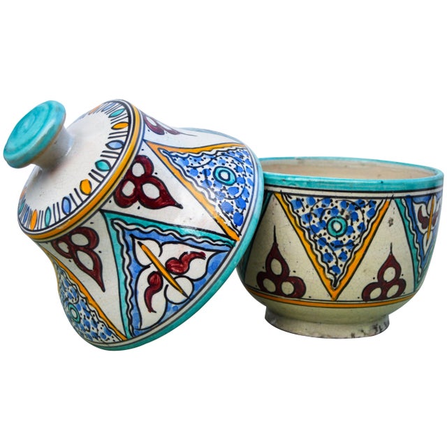 Ceramic Early 20th Century Moorish Ceramic Box W/ Pattern For Sale - Image 7 of 12