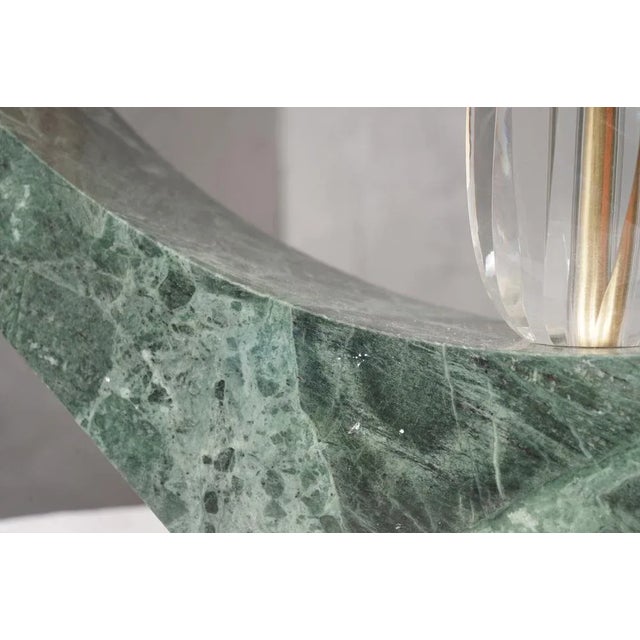 Mid-Century Modern Indian Green Marble and Murano Glass Table Lamp, 2000s For Sale - Image 3 of 10