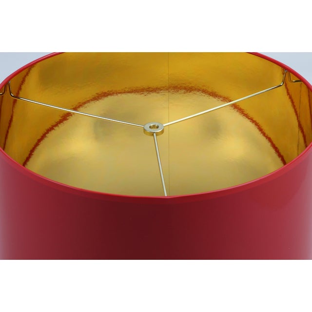 Large High Gloss Red Drum Lamp Shade With Gold Lining ...