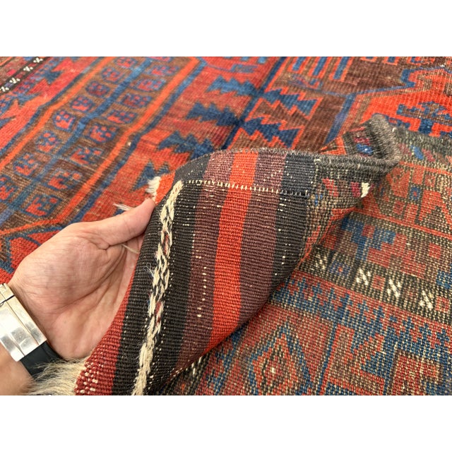 Antique Turkmen Kalamdani Hand-Knotted Wool Rug - 6'0" X 3'6" For Sale - Image 11 of 12