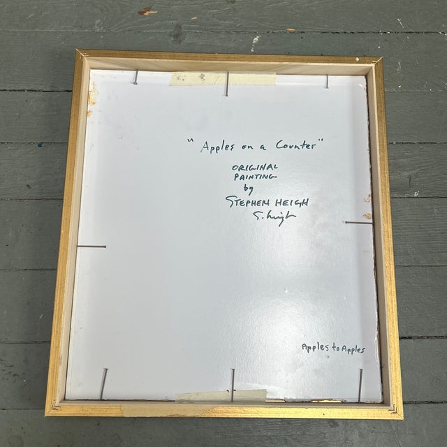 Contemporary Original Still Life Painting by Stephen Heigh “Apples on a Counter” For Sale - Image 4 of 4