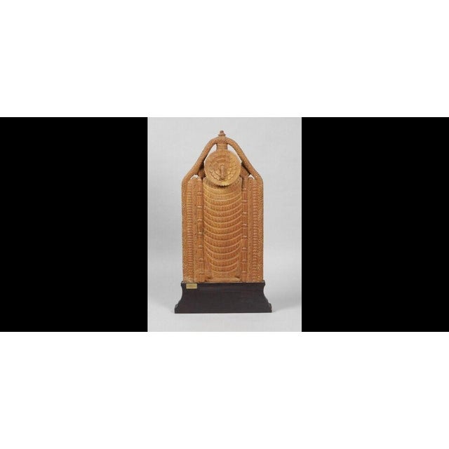 Wood Mid Century Statue Tirupati Vishnu Narayana Wood South India Vishnu Hardwood Large Antique Statue Indian Hindu Mysore For Sale - Image 7 of 12
