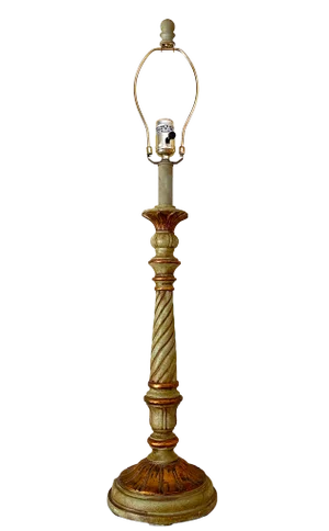 1990s Michael Berman Venetian Florentine Giltwood Style Table Lamp, Signed