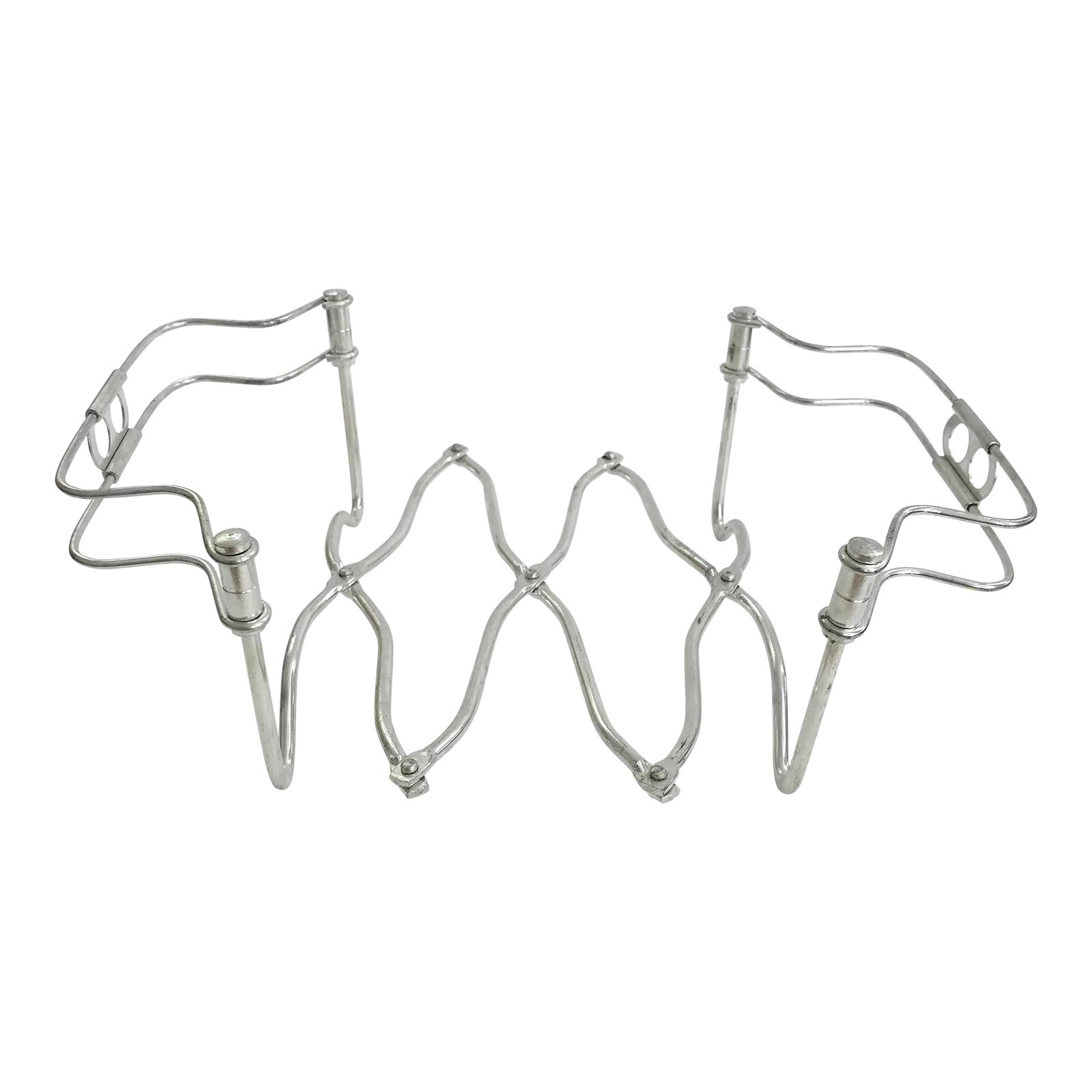 Late 20th Century Vintage Metal Folding Expanding Trivet With Handles