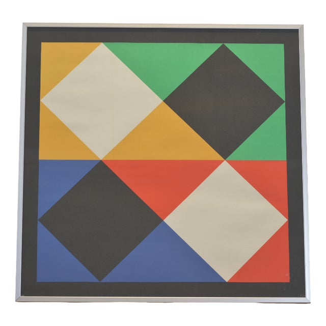 Max Bill, Screen Print, Circa 1965, Old Frame For Sale