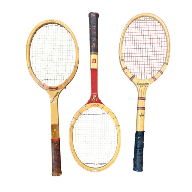 Vintage Wooden Tennis Racquets -- Wilson Bancroft Spaulding. Set of 6 For Sale - Image 4 of 6