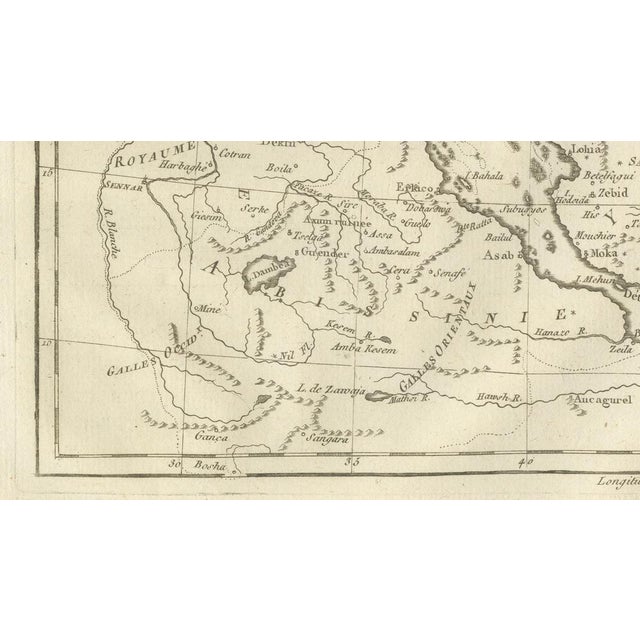 Paper Antique Map of Arabia by Rigobert Bonne, 1780 For Sale - Image 7 of 12